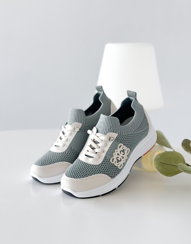 오로라 니트 스니커즈 4cm (214C8)