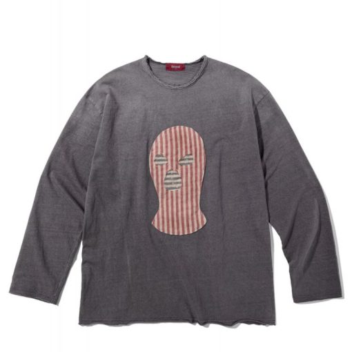 미국 국기 발라클라바 패치워크 스웨트셔츠 [목탄 염색]