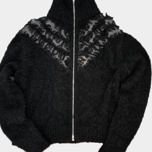 스파크 니트 집업 스웨터 A24KOZJ02BL