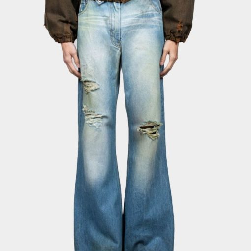 새미 와이드 레그 데님 블루