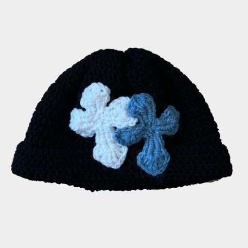 컬렉션 3D 더블 크로스 핸드메이드 니트 모자